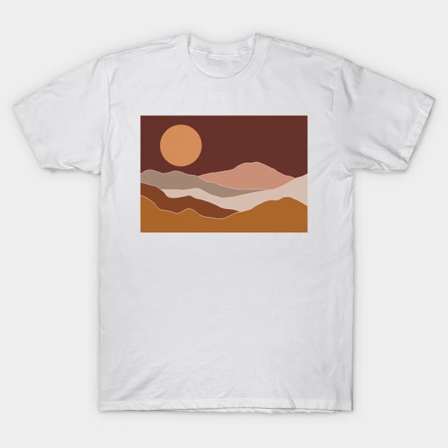 Modern Eathy Tones Mountains 11 T-Shirt by gusstvaraonica